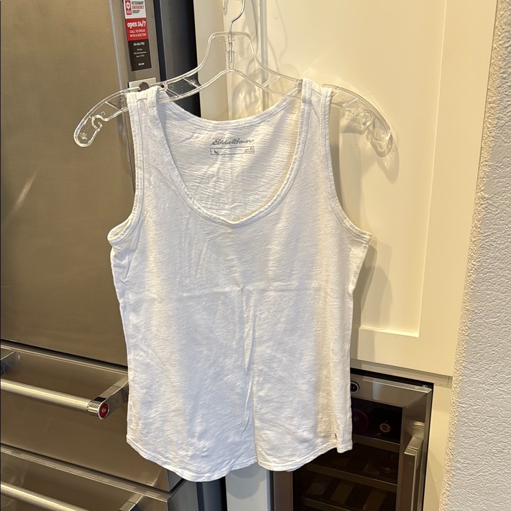 Eddie Bauer White Sleeveless Tank Top